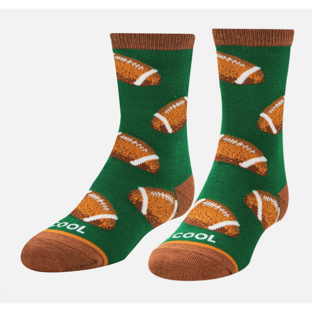 Pig Skin Kids Crew Socks ( footballs)