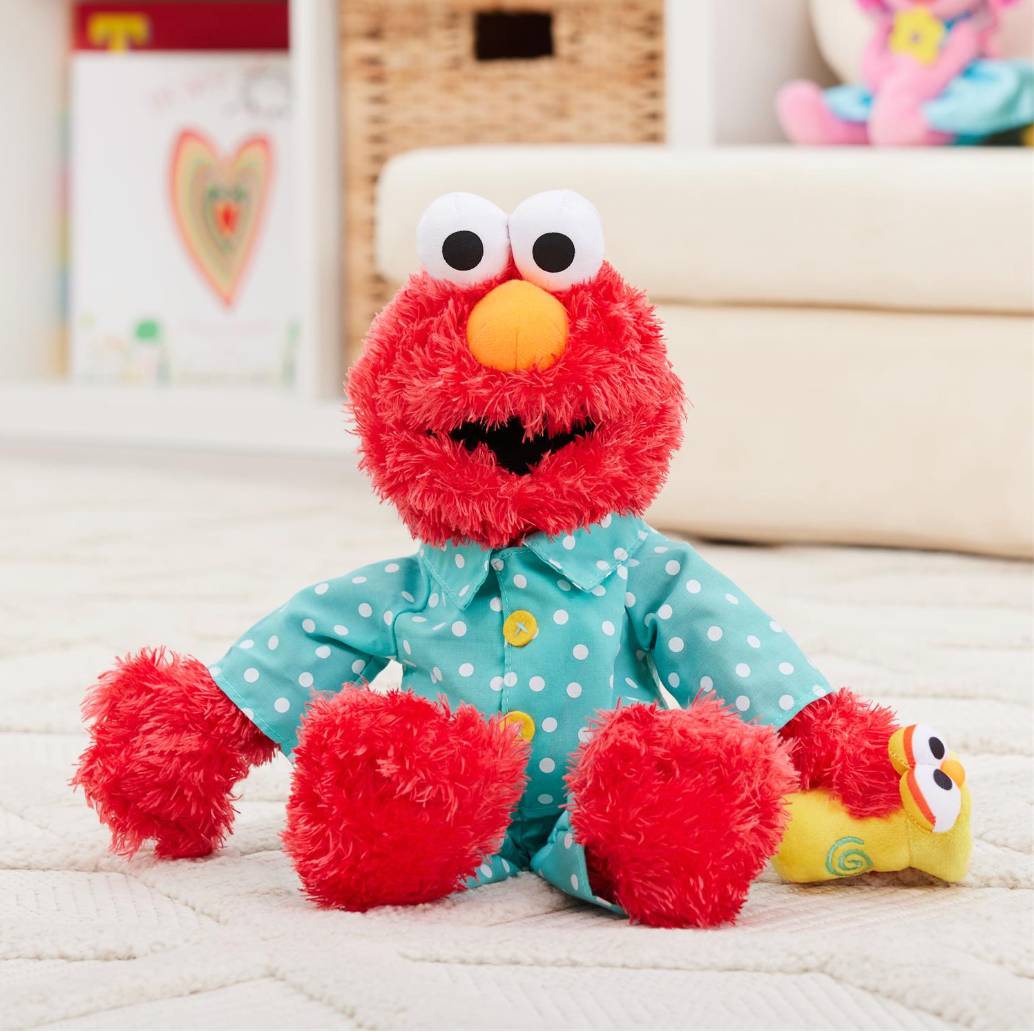 Bedtime Elmo Plush with Glow-in-the-Dark Pajamas & LED Flashlight (12")