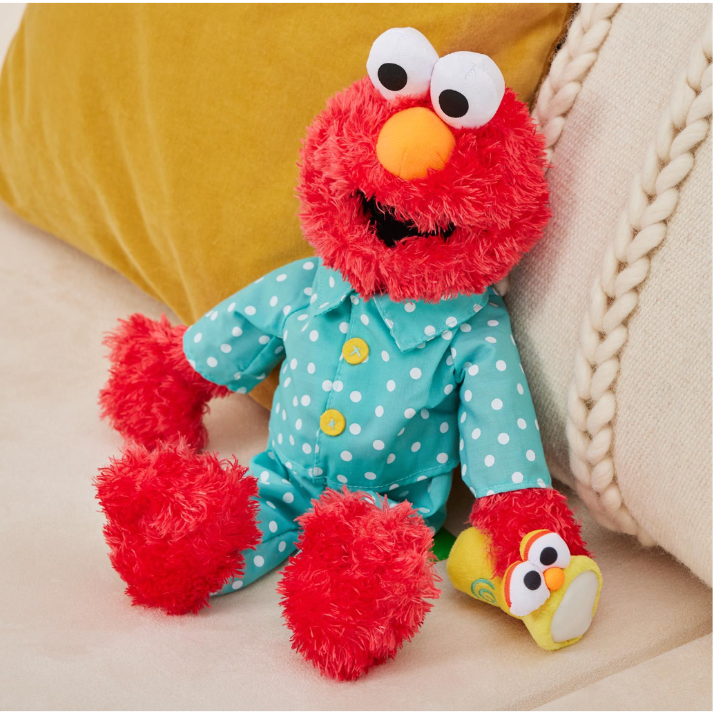 Bedtime Elmo Plush with Glow-in-the-Dark Pajamas & LED Flashlight (12")