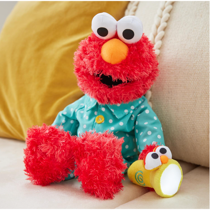 Bedtime Elmo Plush with Glow-in-the-Dark Pajamas & LED Flashlight (12")