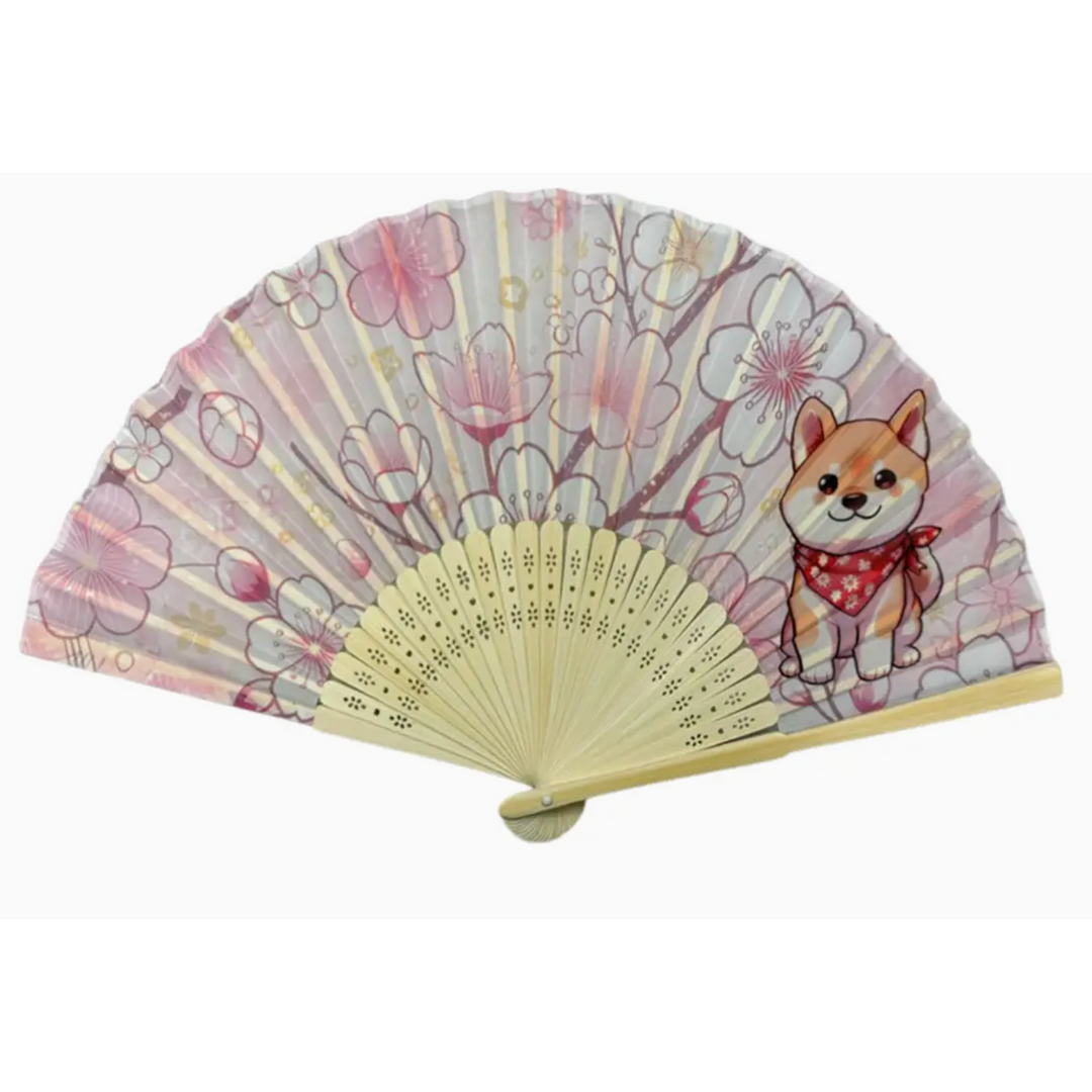 Shiba Inu Paper Folding Fan