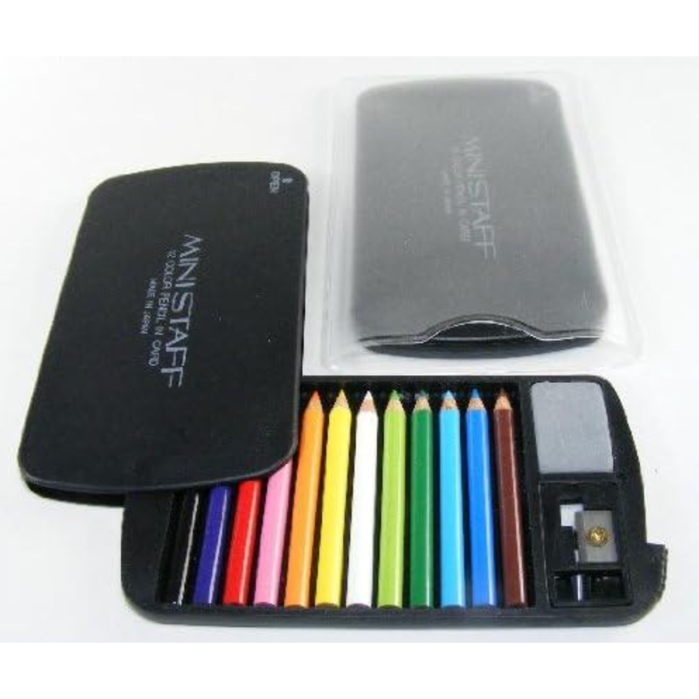 Japanese Mini Colored Pencils in Case with Eraser and Sharpener