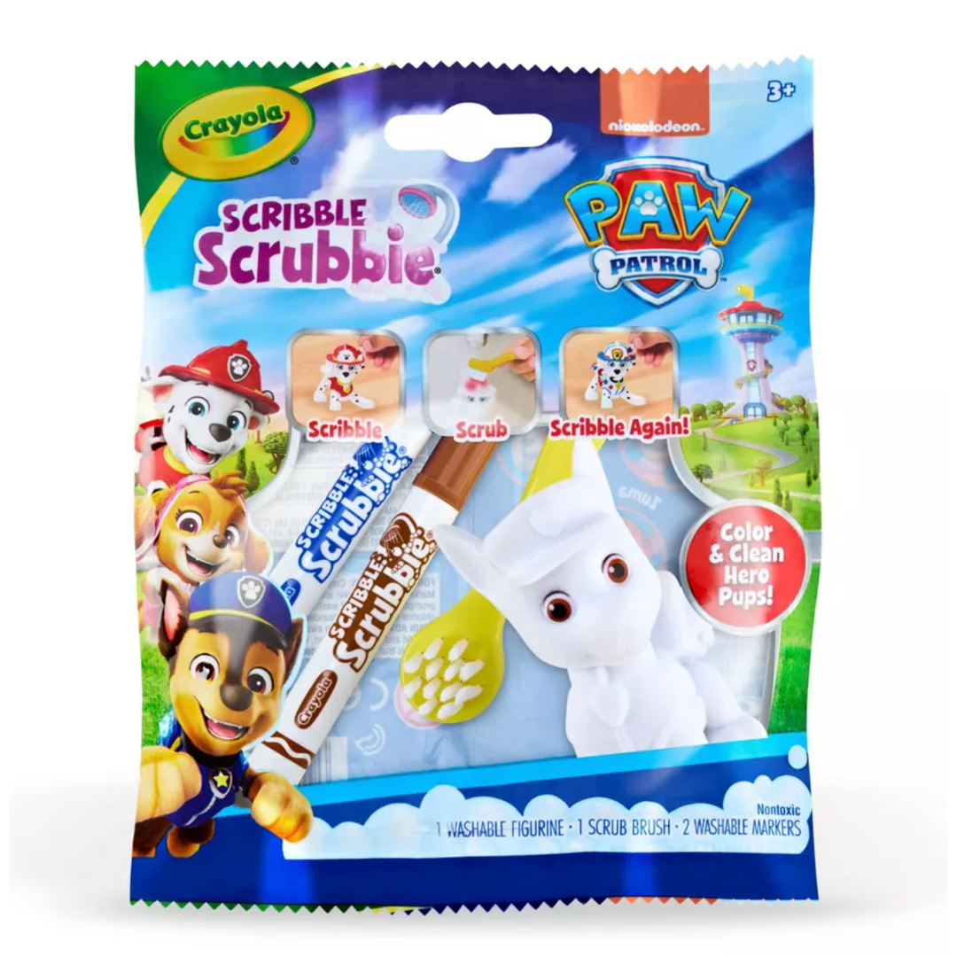 Crayola Scribble Scrubbie set with Paw Patrol characters on packaging