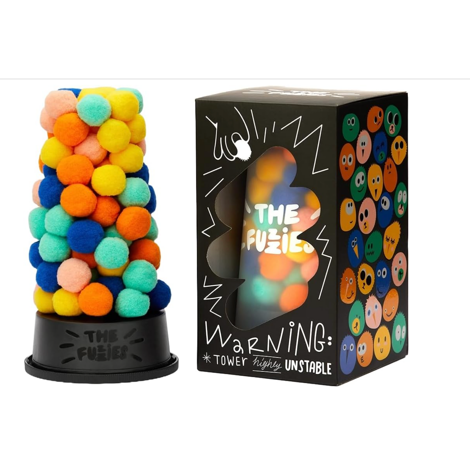 Gravity-Defying Squishy Stacking Game
Named one of “Board Games We Love for Kids and Families” by The New York Times / Wirecutter, this fast, silly stacking game is pure laugh-out-loud fun. Players build a wobbly tower using soft, fuzzy balls, pulling one from the structure and placing it higher—even on the sides—without anything falling.

If you drop a fuzzy, you’ll have to complete a silly challenge on your next turn, like using your opposite hand or covering one eye. Knock the whole tower over? You lose!