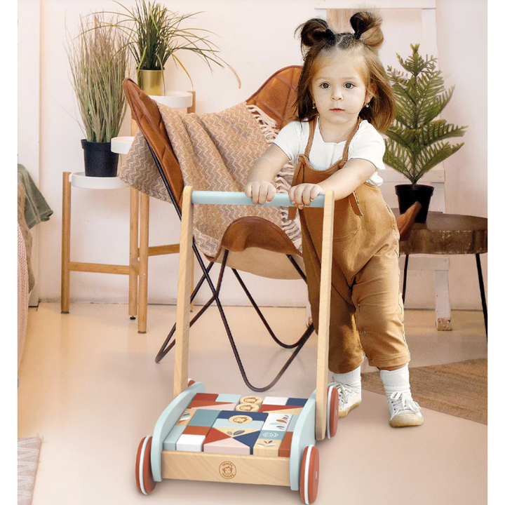 Wooden Block Walker for Babies