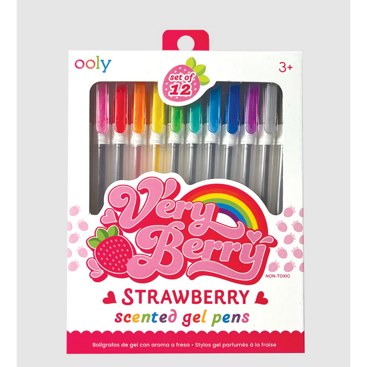Very Berry Strawberry Scented Gel Pens - Set of 12