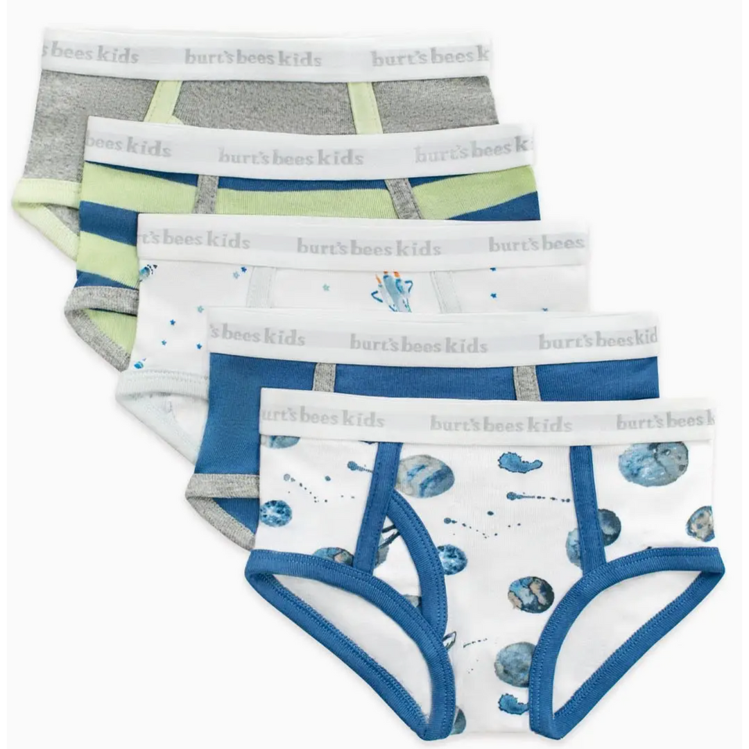Burts Bee's Baby Organic Cotton Toddler Boy Underwear 5 Pack