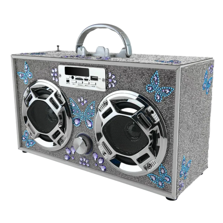 Butterfly Bling Boombox & Bluetooth Speaker