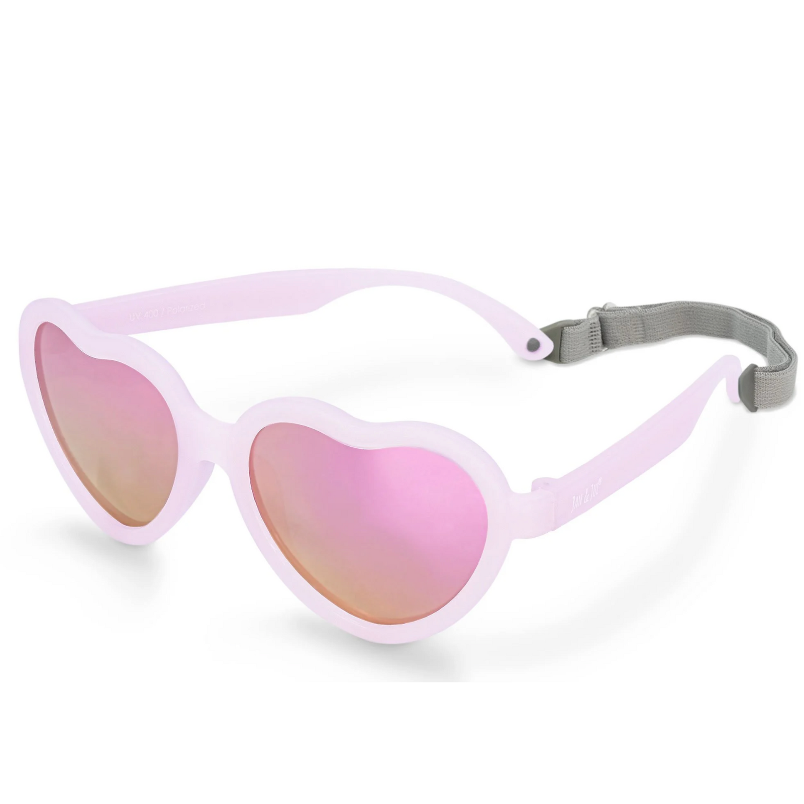 Heart-shaped sunglasses with pink gradient lenses 