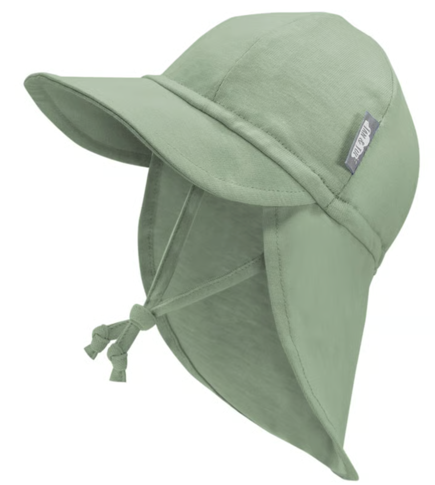 Green baby hat with a brim 