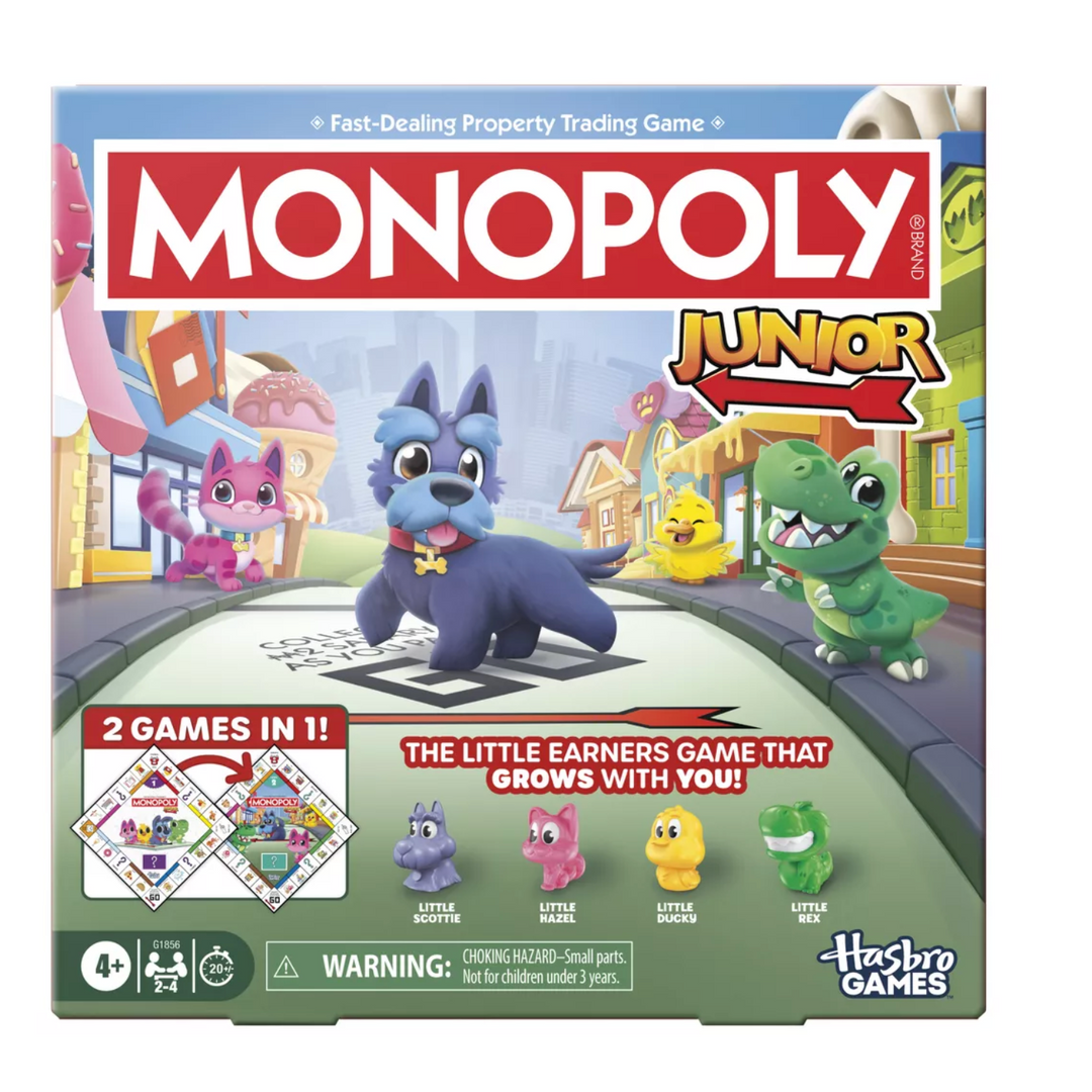 Monopoly Junior Board Game, 2 Games in 1