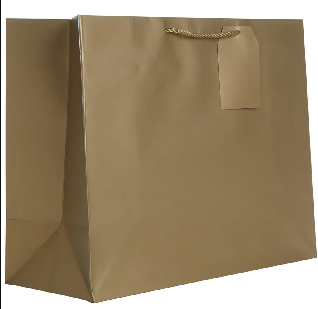 Jumbo Solid Tote Gift Bag-Metallic Colors