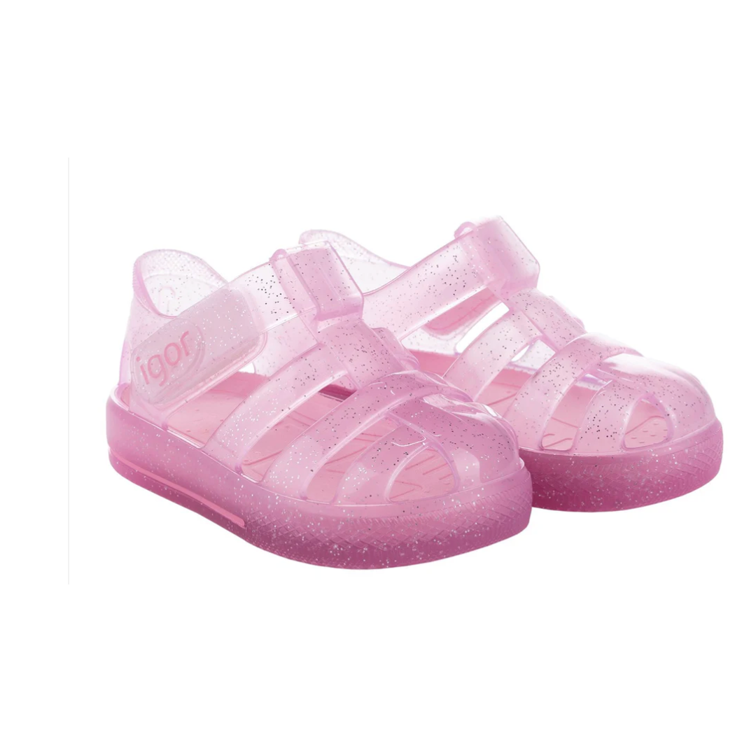 Igor Star Glitter Jelly Sandal Rosa (Toddler/Little Kid)