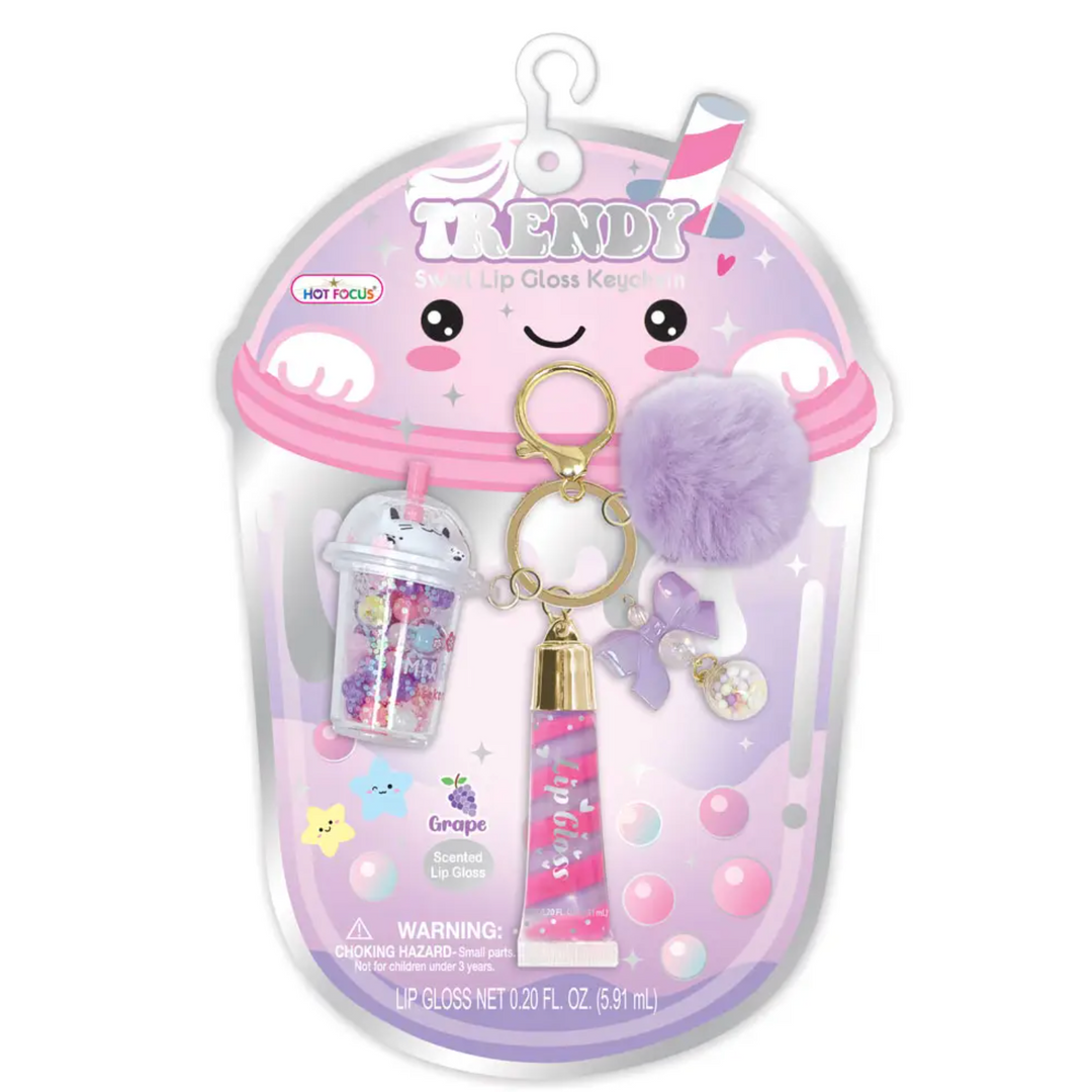 Trendy Lip Gloss with Keychain: Boba