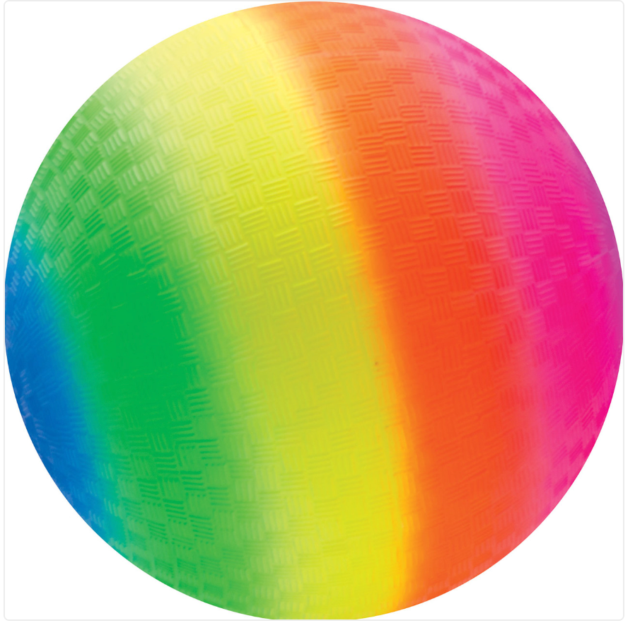 Rainbow Playground Ball - 7 Inch-ships Deflated