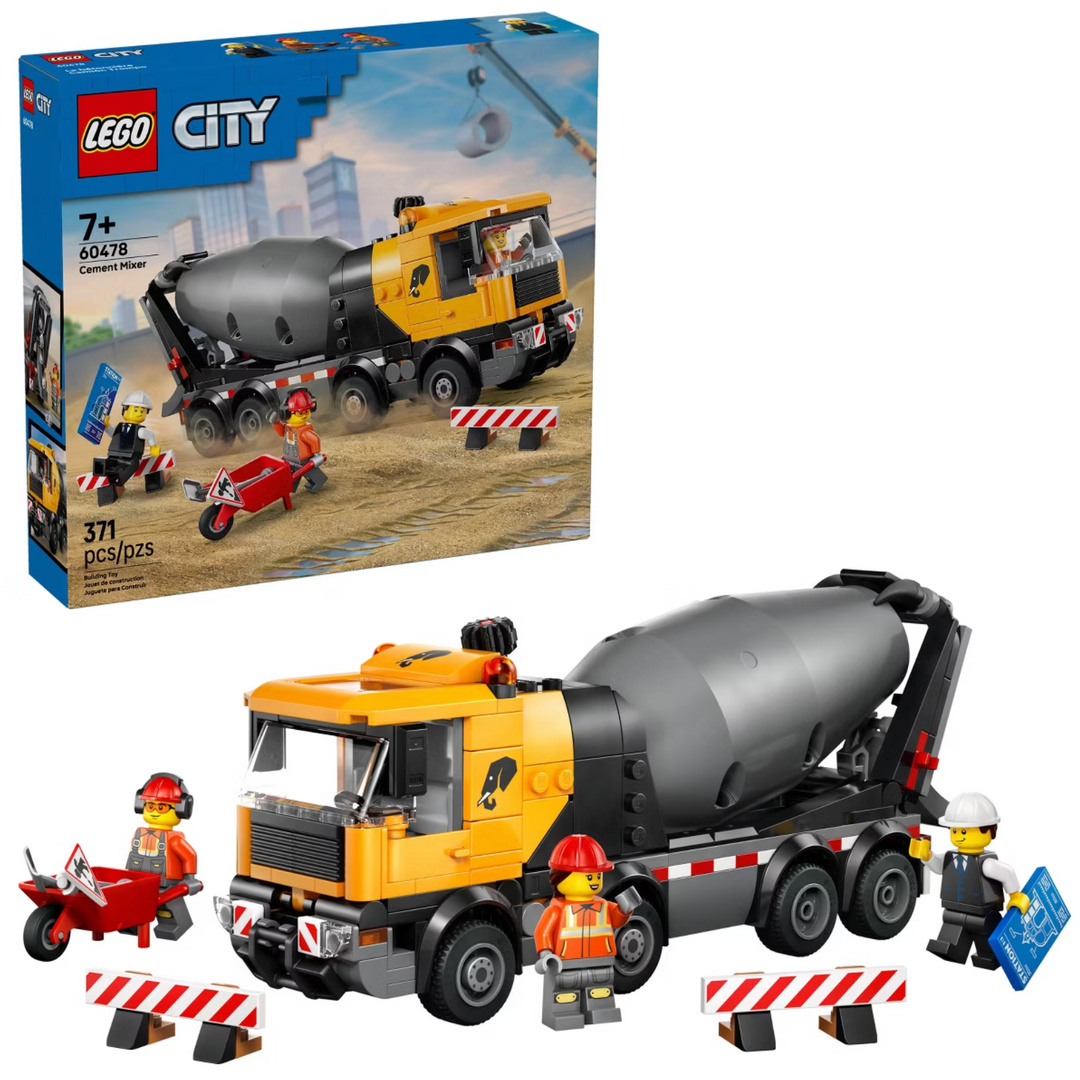 LEGO City Cement Mixer Truck Building Toy 60478