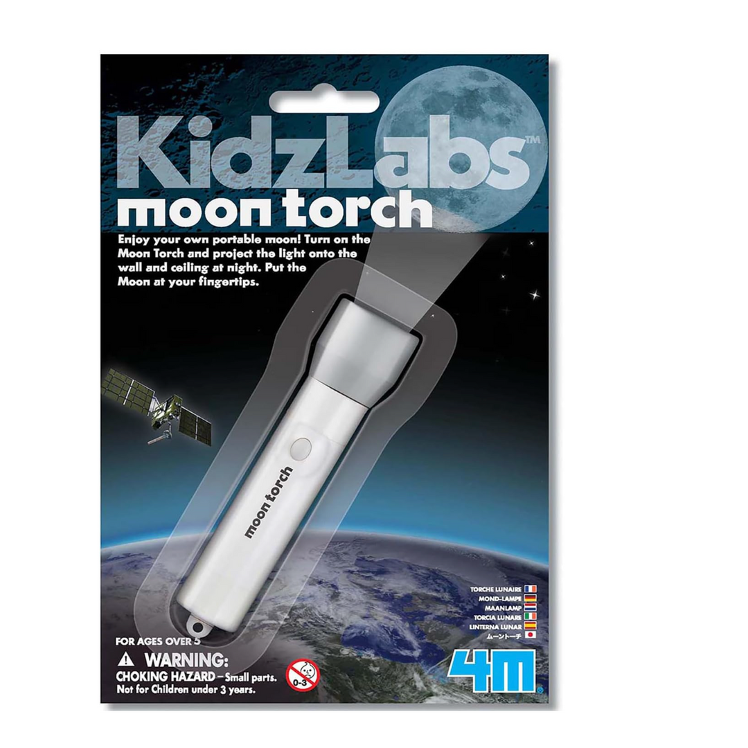 4M KidzLabs Moon Torch - Portable Projecting Toy Flashlight