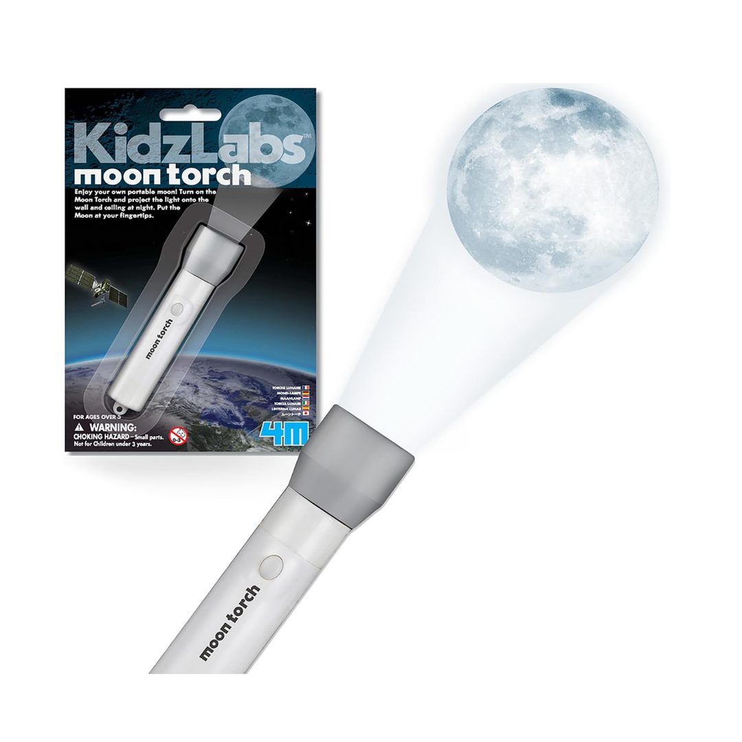 4M KidzLabs Moon Torch - Portable Projecting Toy Flashlight