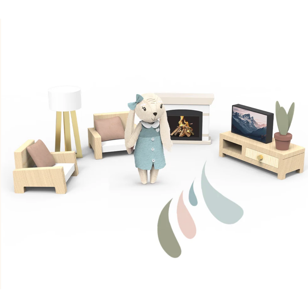 Speedy Monkey Dollhouse Living Room Furniture Set
