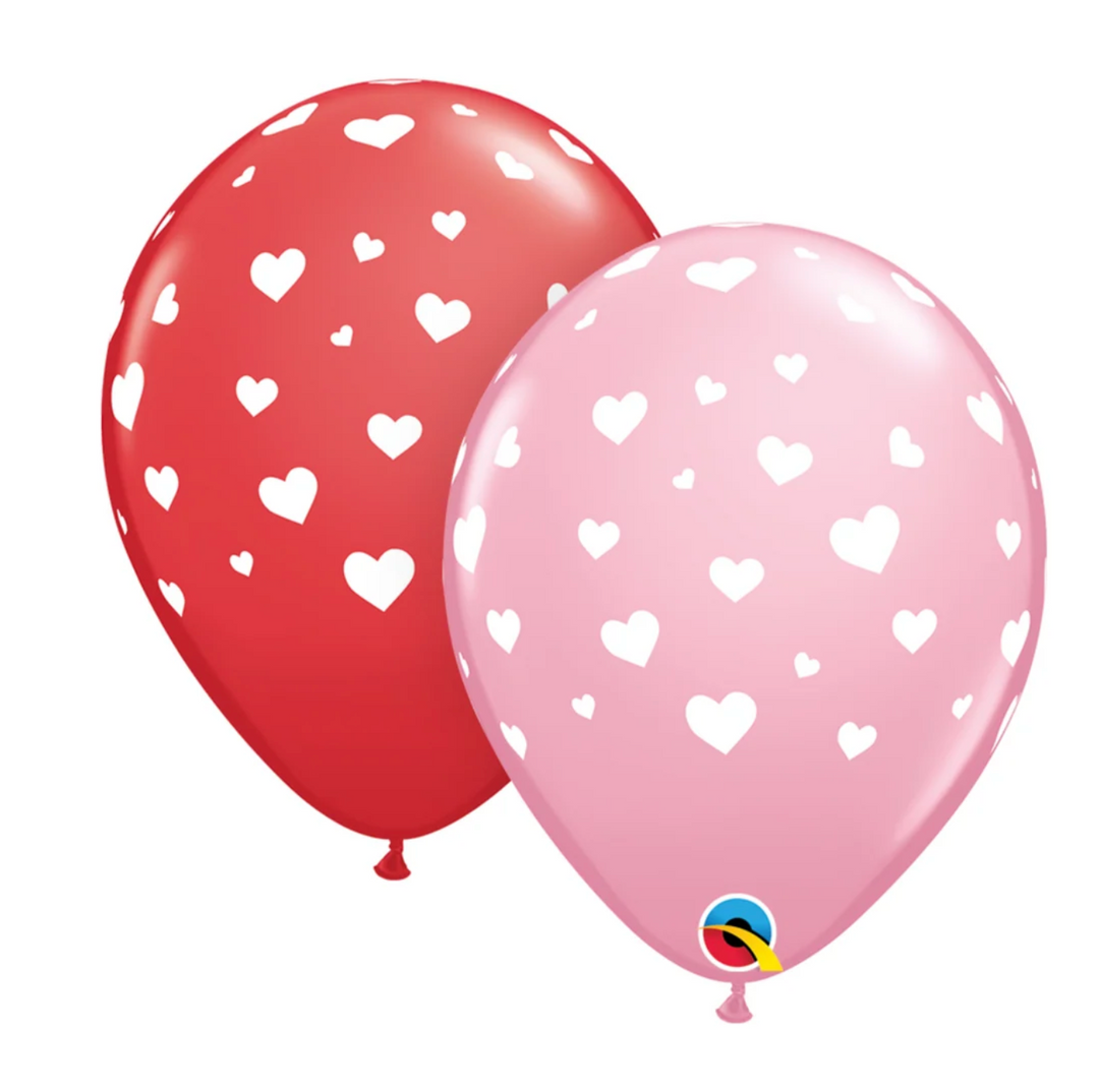Qualatex 11" Round Heart Latex Balloons