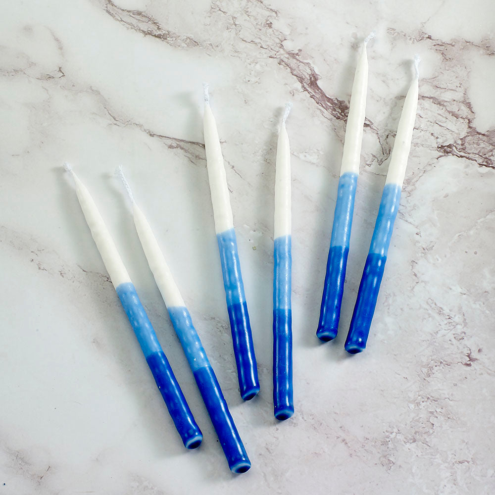 Premium Chanukah Candles – Blue/Light-Blue/White (45-count)