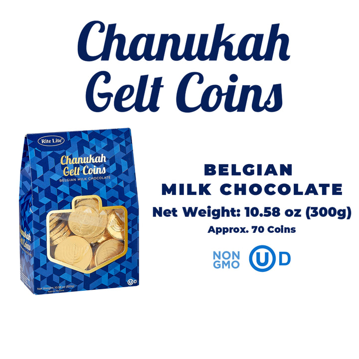 Premium Belgian Milk Chocolate Chanukah Gelt Coins