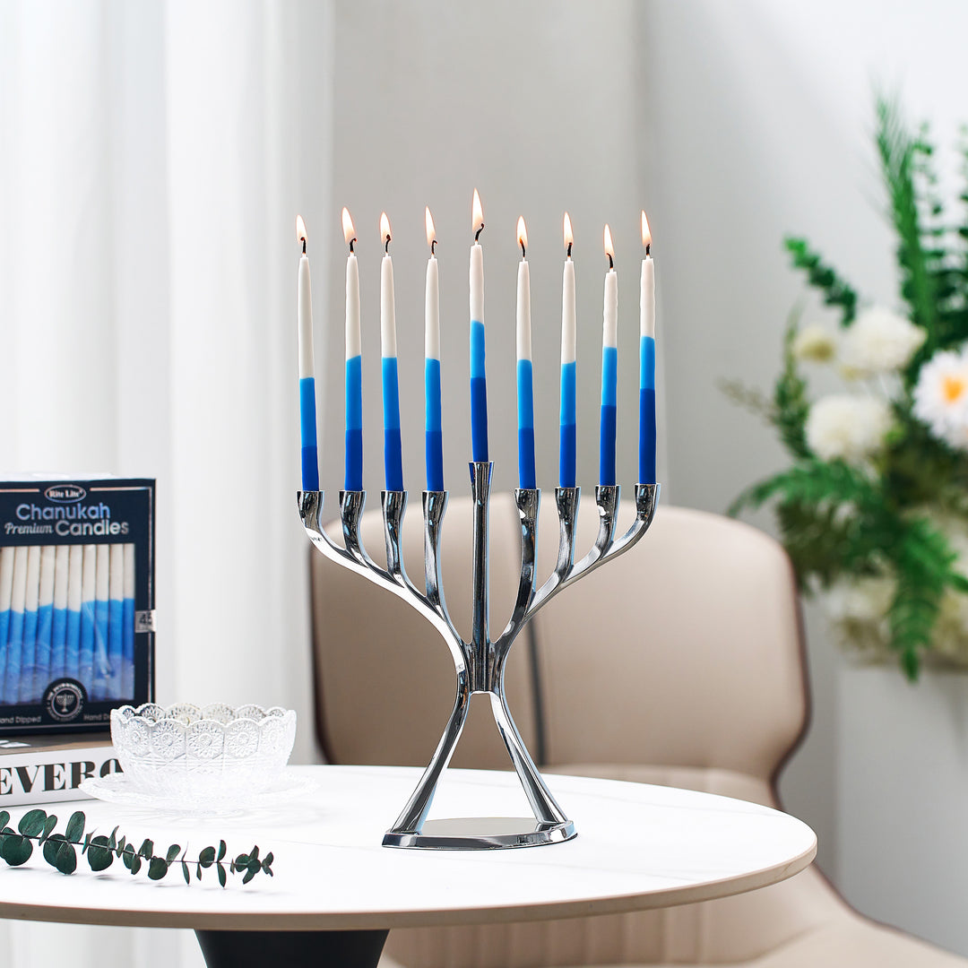 Premium Chanukah Candles – Blue/Light-Blue/White (45-count)