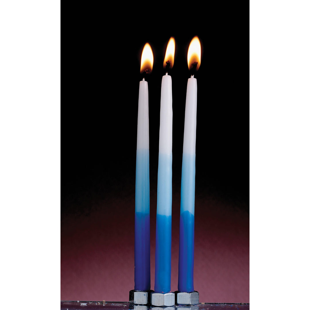 Premium Chanukah Candles – Blue/Light-Blue/White (45-count)