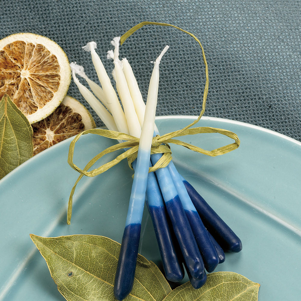 Premium Chanukah Candles – Blue/Light-Blue/White (45-count)