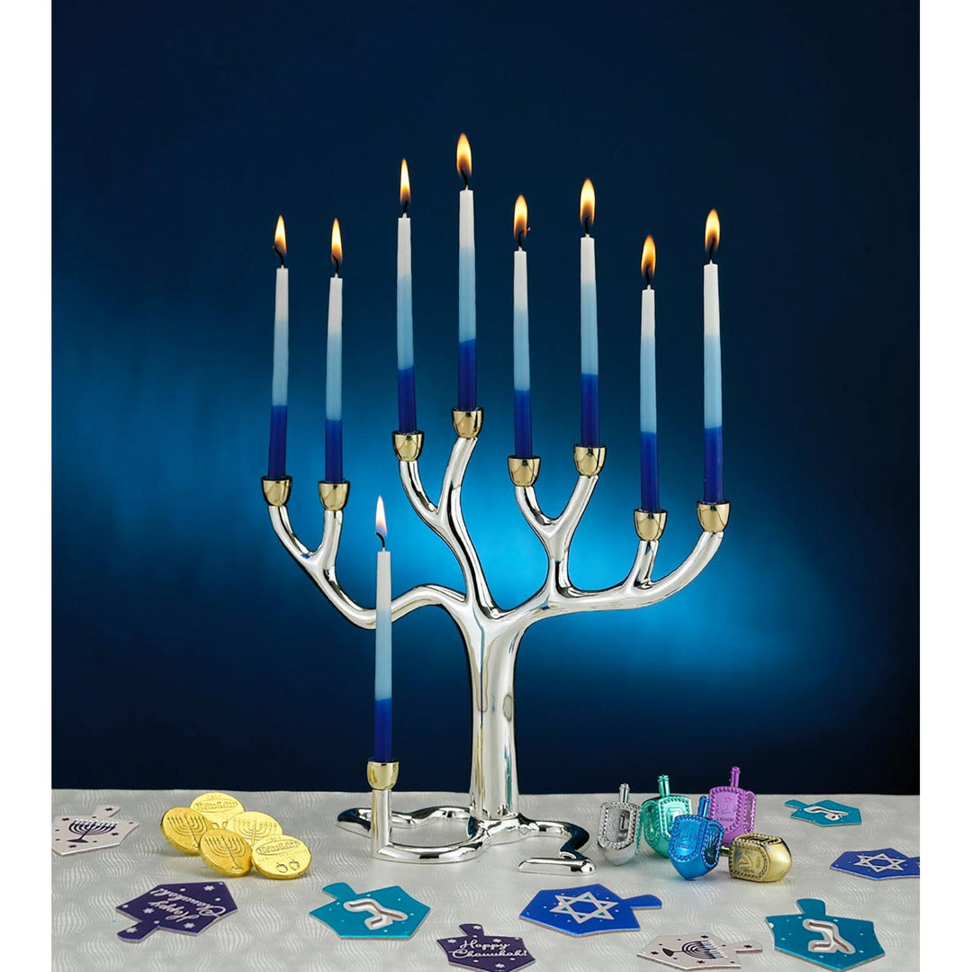 Premium Chanukah Candles – Blue/Light-Blue/White (45-count)