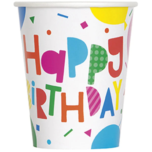 Colorful Balloons Paper Cups - 8 ct.