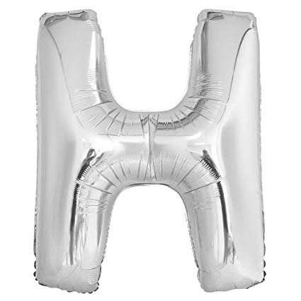 Letter Foil Balloon (Helium fill) - 34" - Silver