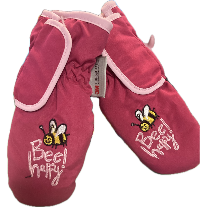 Girls Embroidered Ski Mitten W. Thinsulate Size 2-4T