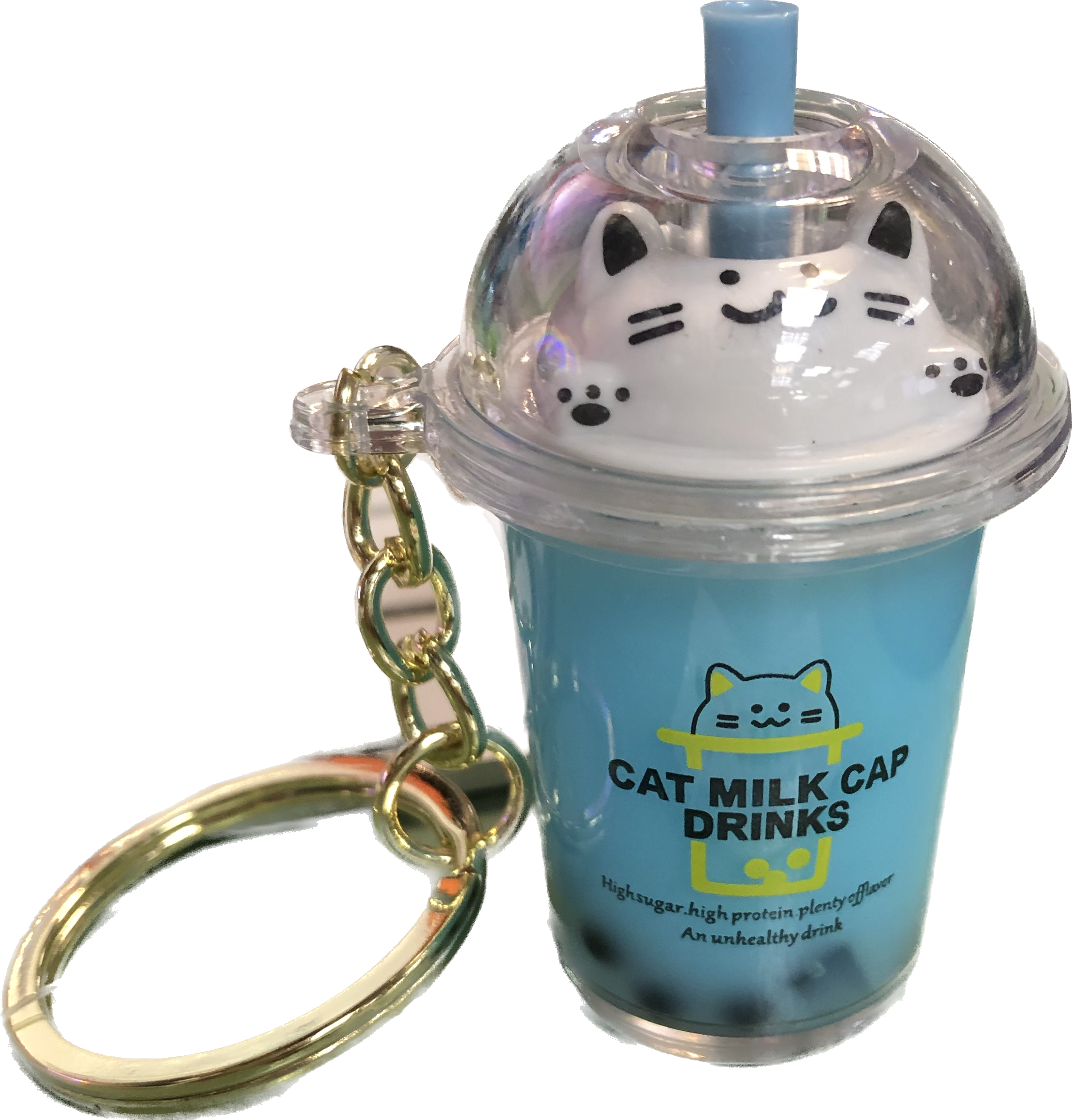 Boba Cat Milk  Floaty Keychain