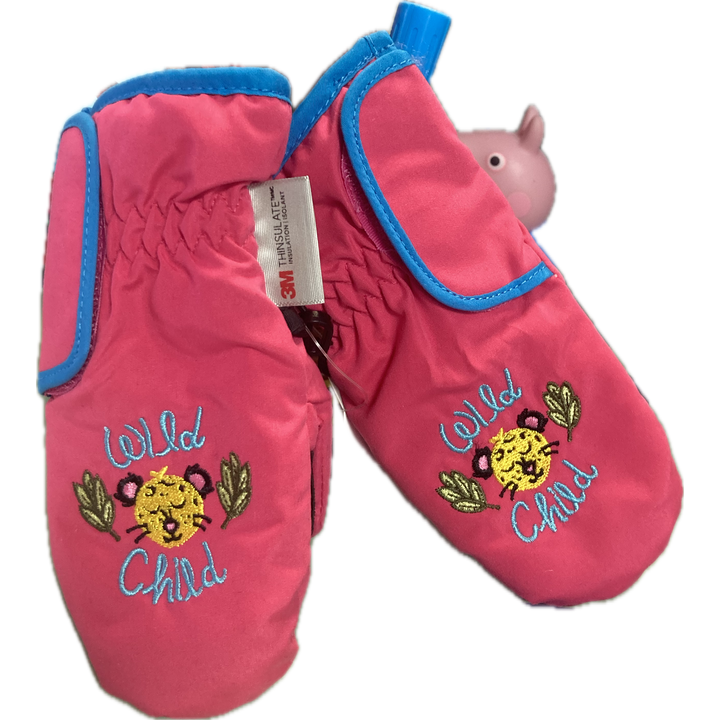 Girls Embroidered Ski Mitten W. Thinsulate Size 2-4T