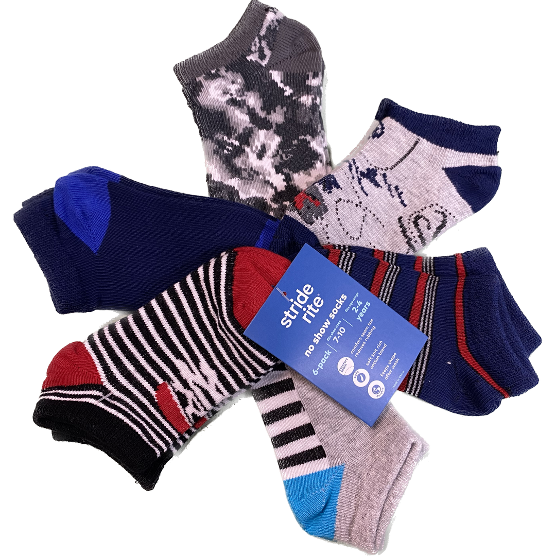 Stride Rite Noah No Show Socks 6-Pack