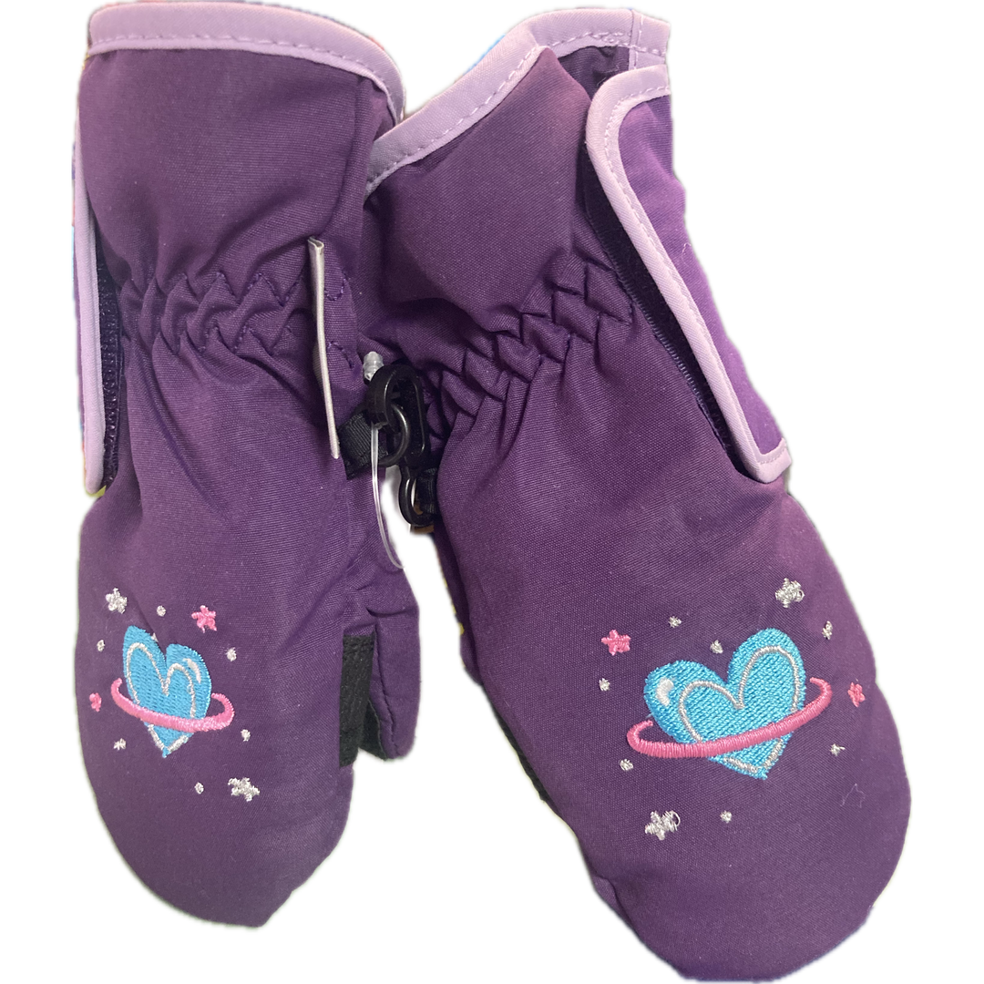 Girls Embroidered Ski Mitten W. Thinsulate Size 2-4T