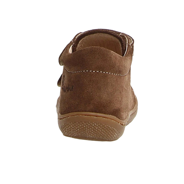 Brown sandal with a strap on a white background