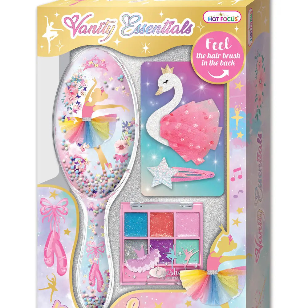 Hot Focus Vanity Essentials Detangle Brush & Makeup - Ballerina Beauty