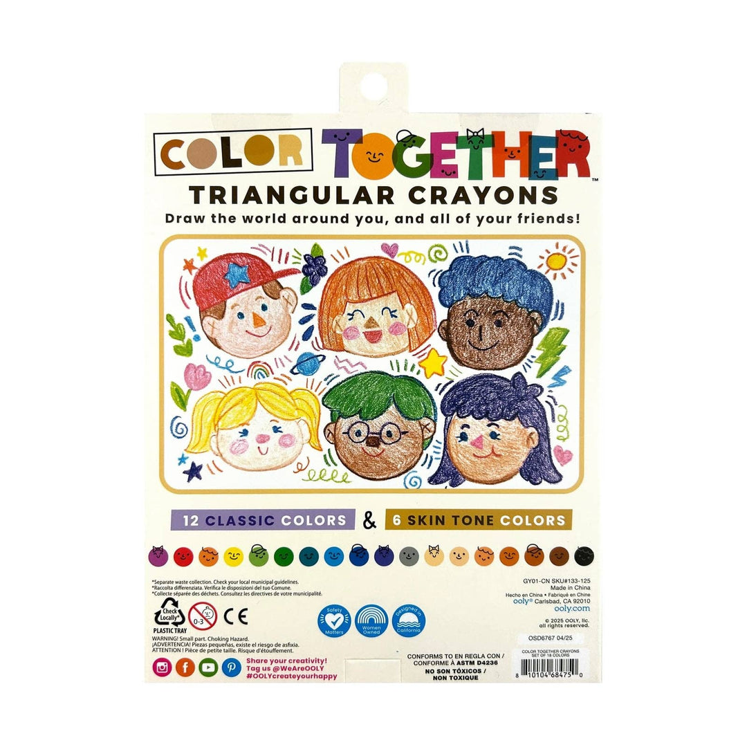 OOLY Color Together Triangular Crayons - Set of 18