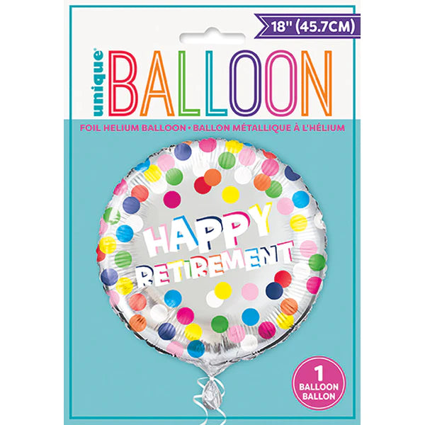 18" Happy Retirement Mylar Balloon