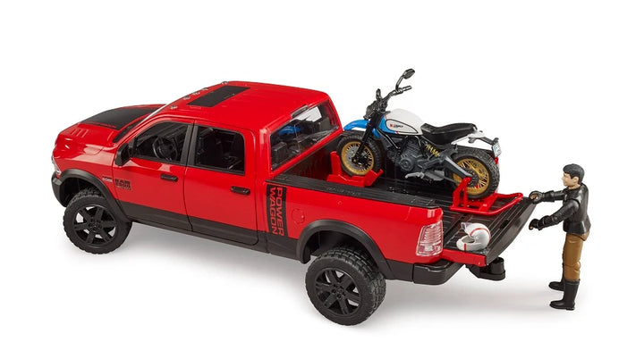 Bruder RAM 2500 Power Wagon with Ducati Desert Sled &amp; Driver (02502)