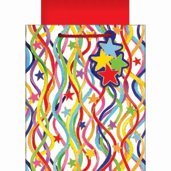 Celebration Streamers Gift Bag with Tissue 8" x 10" x 4"