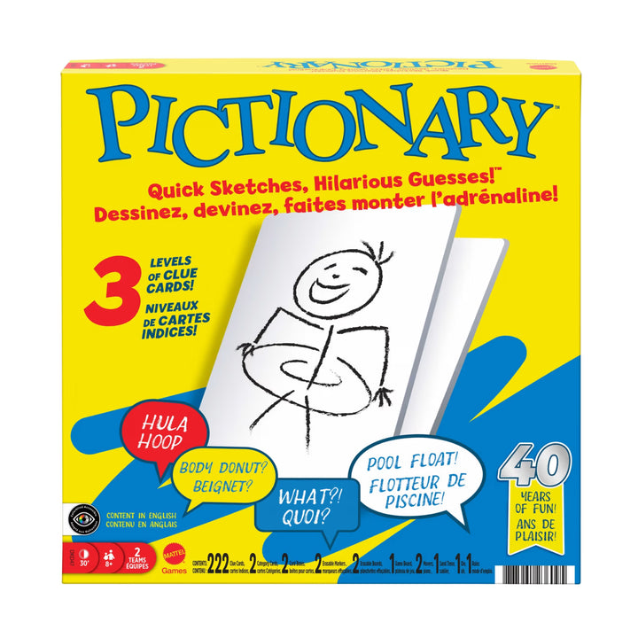 Pictionary – Classic Family Drawing Board Game & Party Game (Ages 8+)