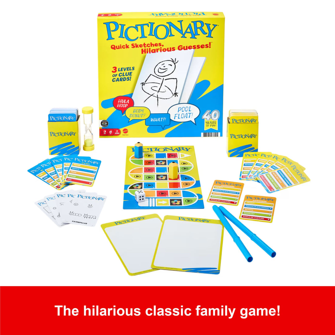 Pictionary – Classic Family Drawing Board Game & Party Game (Ages 8+)
