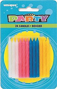 Twist Birthday Candles - 24 Count