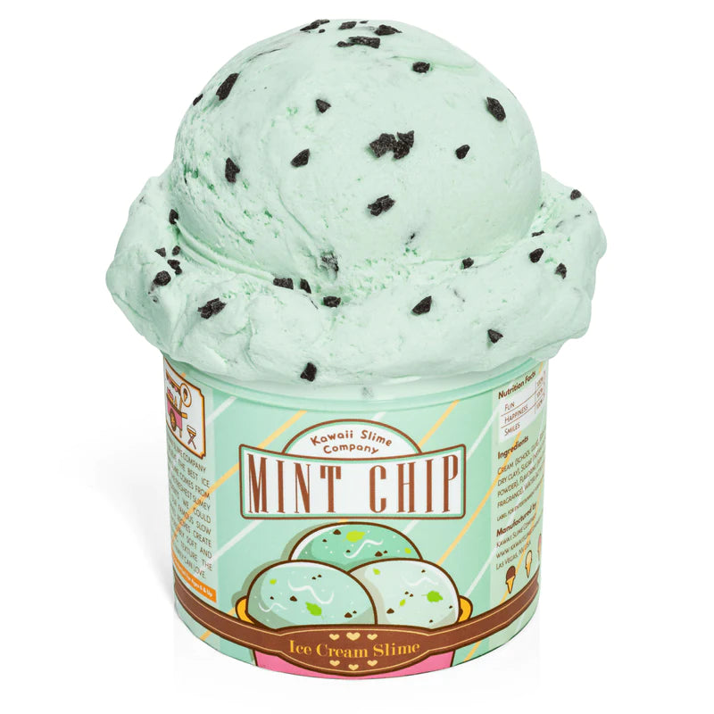 Mint Chip Scented Ice Cream Pint Slime | Kawaii Slime Company