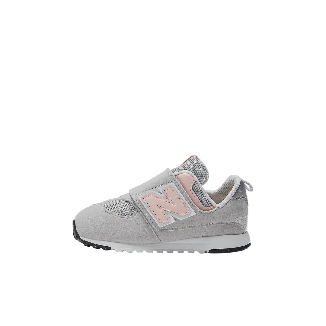 Gray and pink sneaker on a white background