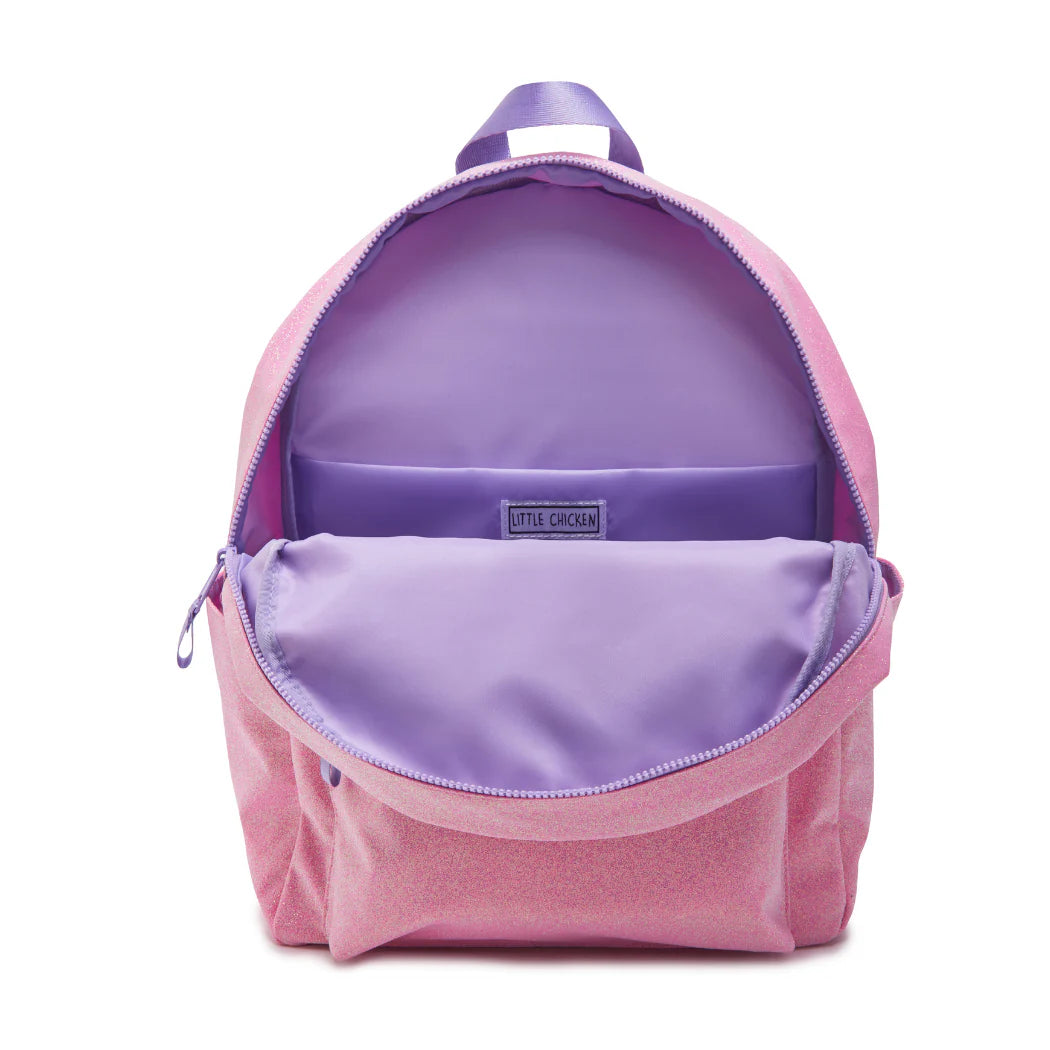 Little Chicken Glitter Large Backpack Black