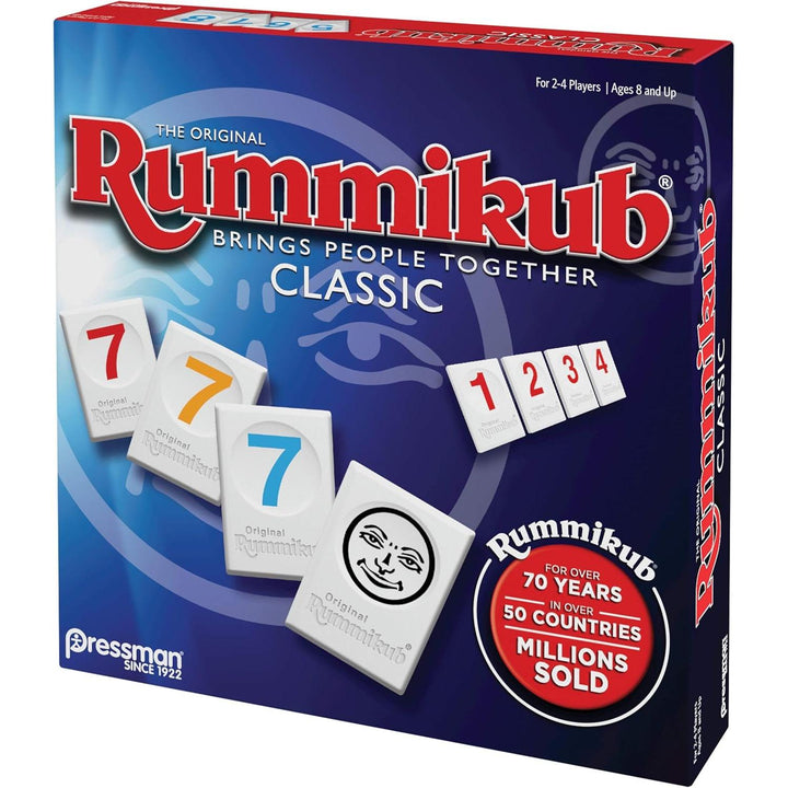 Rummikub game box with blue and red design